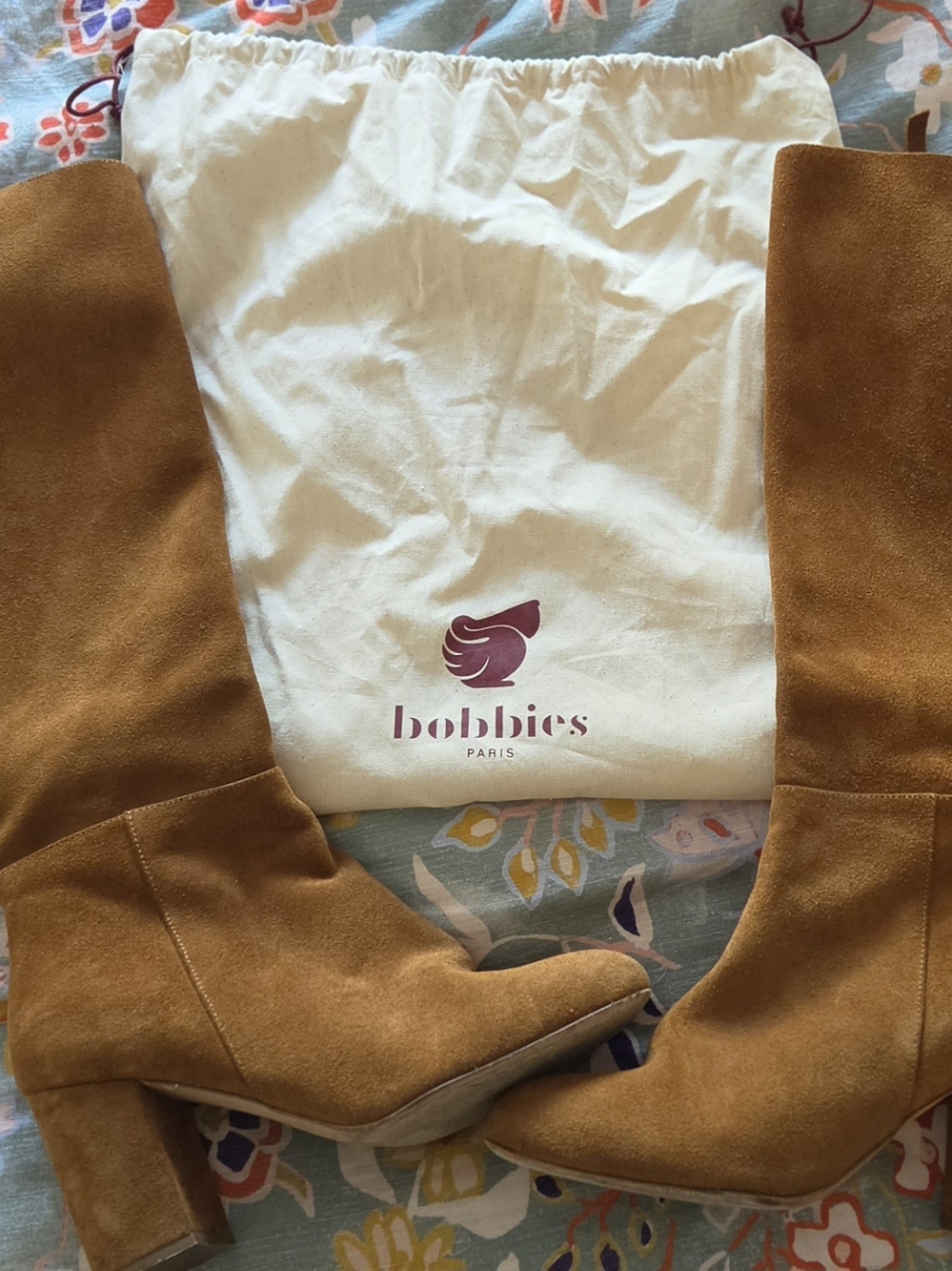Bobbied Tan Suede Knee Boots